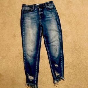 KanCan jeans size 28, high rise, frayed bottoms